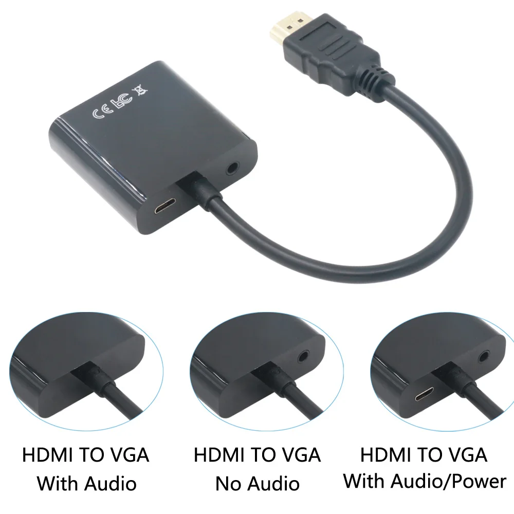 HDMI к VGA адаптер с 3 5 мм аудио кабель папа женскому 1 4 в 1080P для Apple TV ноутбук