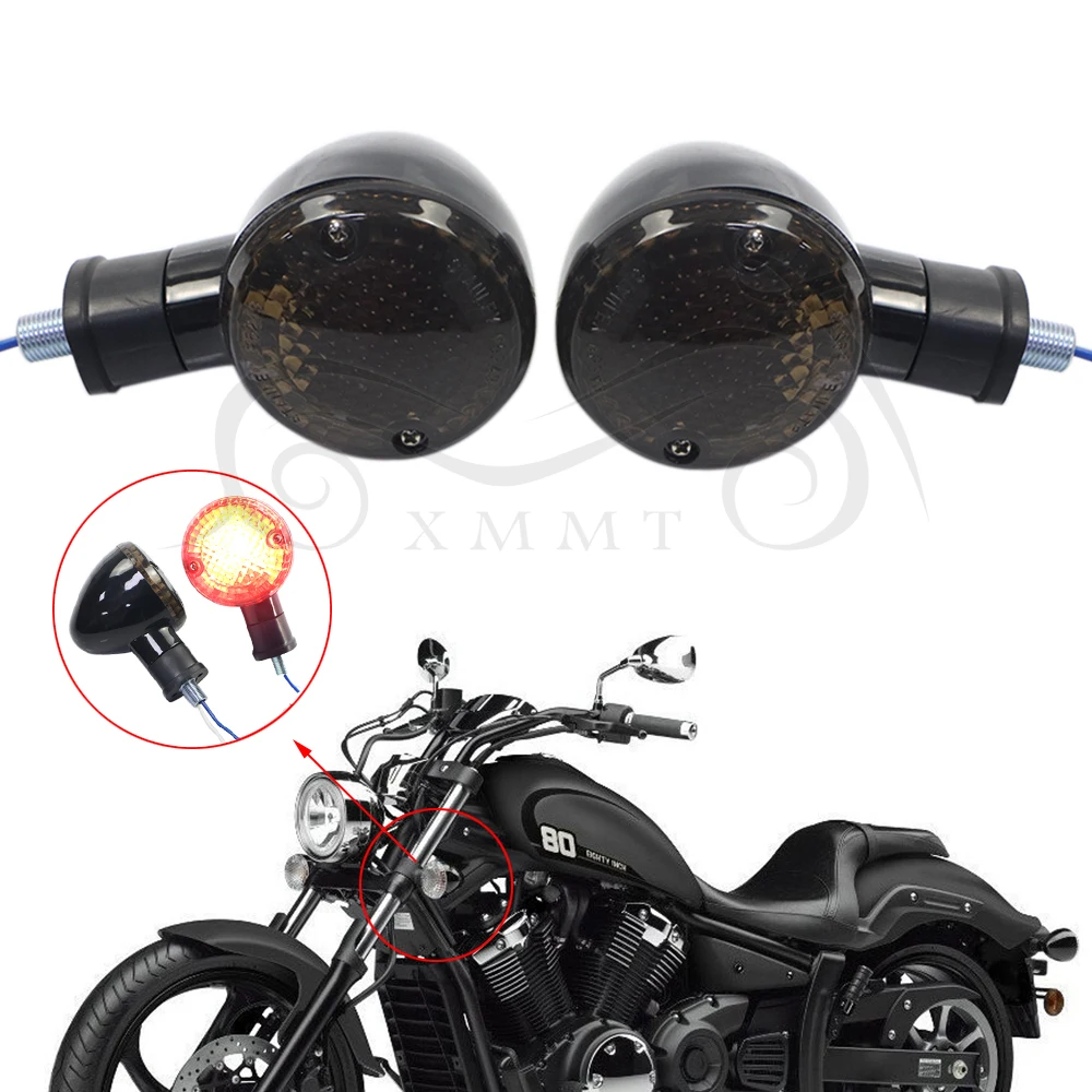 Указатели поворота для мотоциклов черная лампа указателей Кафе Racer лампочка YAMAHA