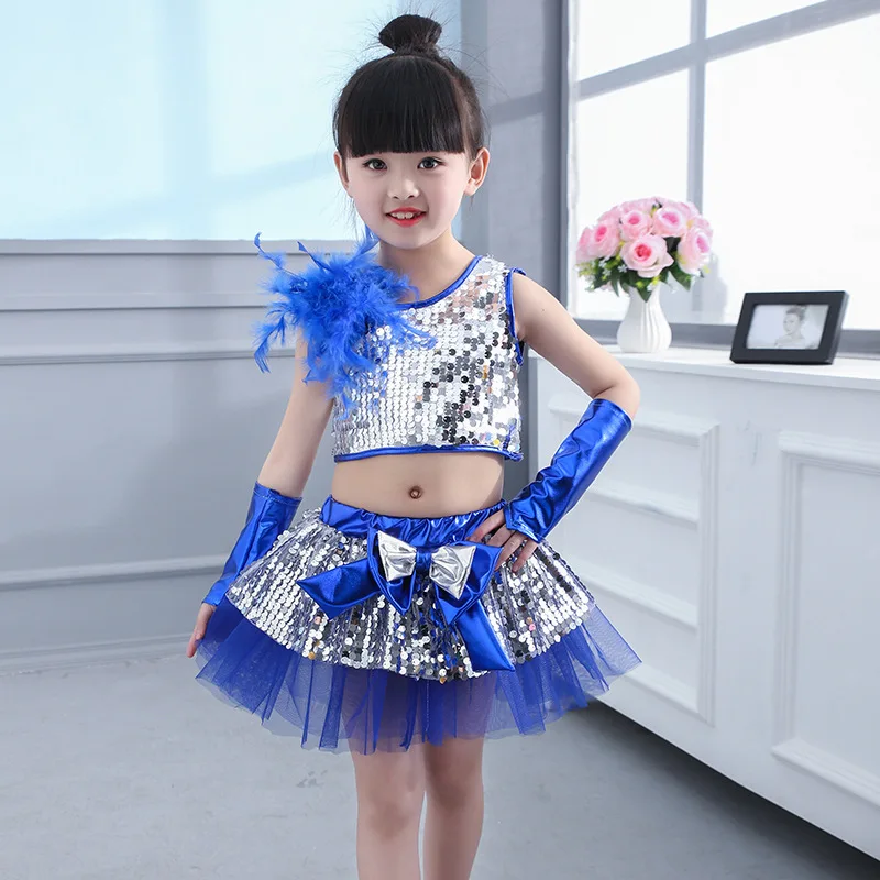 Новинка 2017 детские танцевальные костюмы для мальчиков и девочек с блестками