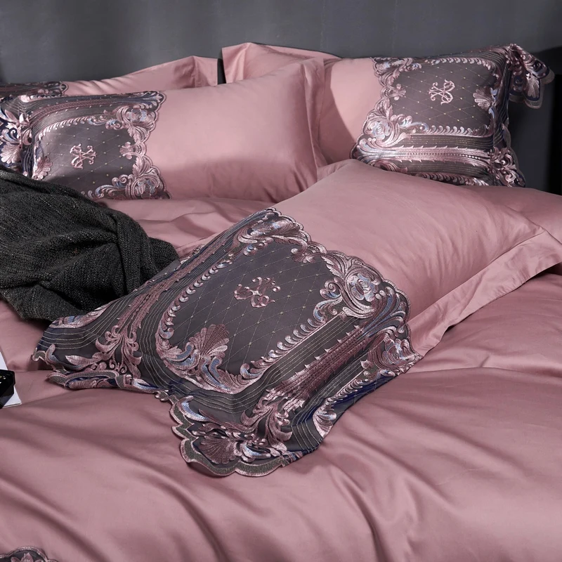 Роскошный 60S Египетский хлопок синий коричневый зеленый розовый серый