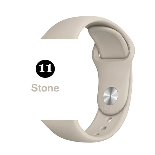 11-Stone Ремешок для apple watch correa 42 мм 38 мм iwatch серия 44 мм 40 мм 5 4 3 спортивный силиконовый браслет аксессуары для apple watch - Цвет ремешка: 11-Stone
