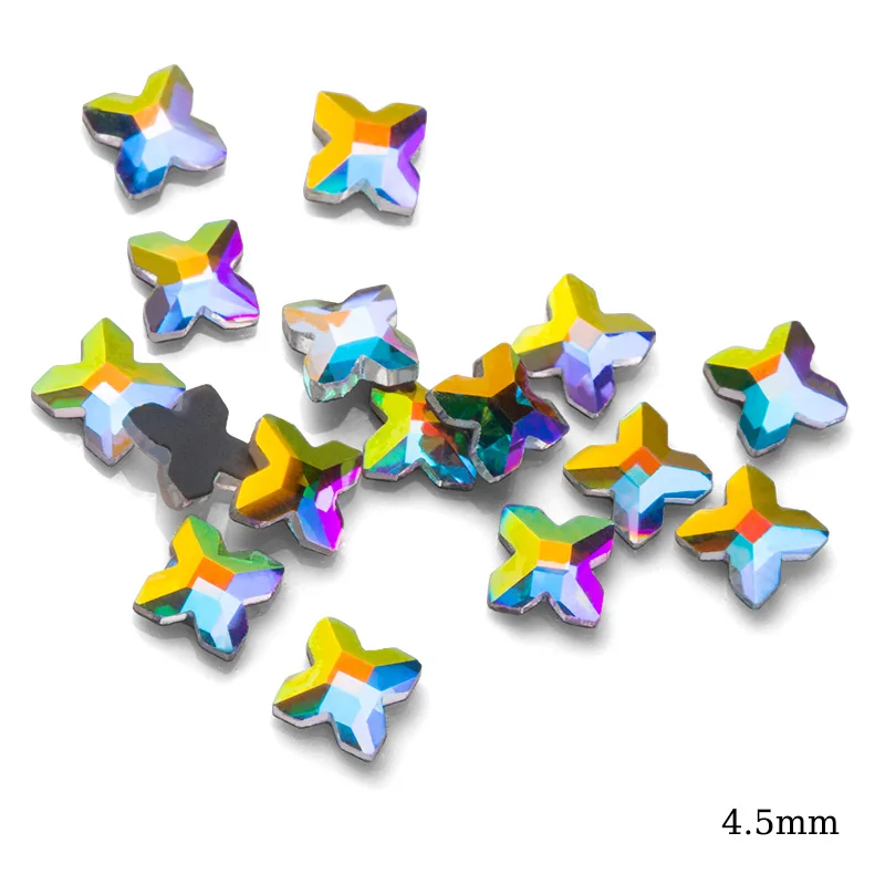 4.5x4.5mm Qiao исправление горный хрусталь различной формы смесь кристаллов стекло кристалл AB плоское дно железо на камне - Цвет: 4.5x4.5mm