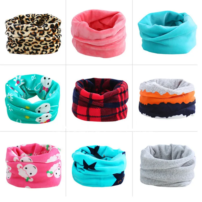 Новый двухслойный плюшевый толстый шарф для детей до 10 лет Модный зимний теплый