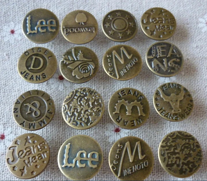 POVUOP металлические пуговицы смешанные 1000 шт. джинсовые 17 мм/20 мм | Дом и сад