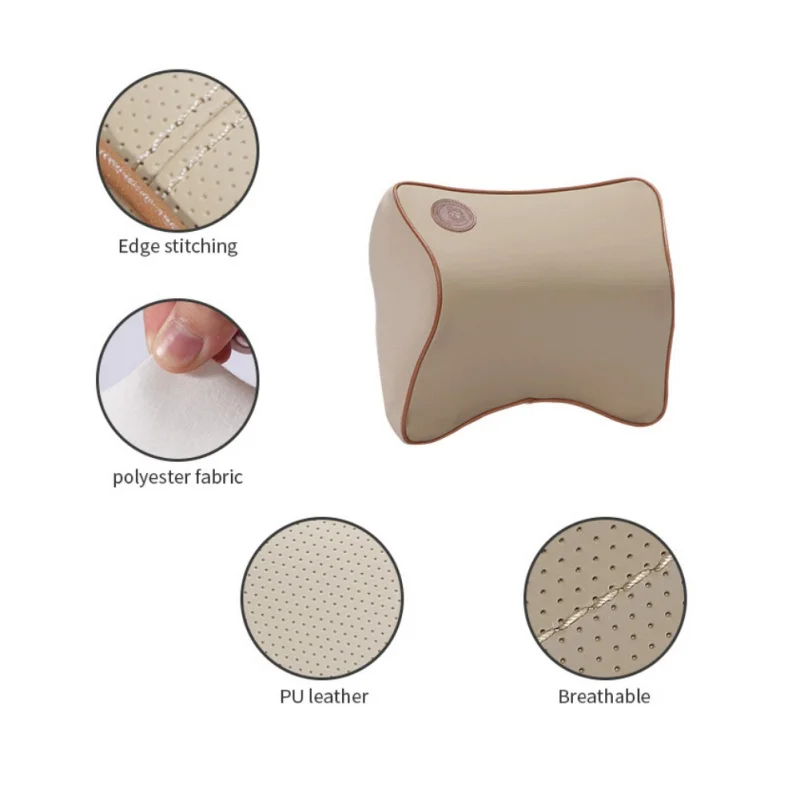 Удобная автомобильная Кожаная подушка для шеи супер мягкая пена с эффектом