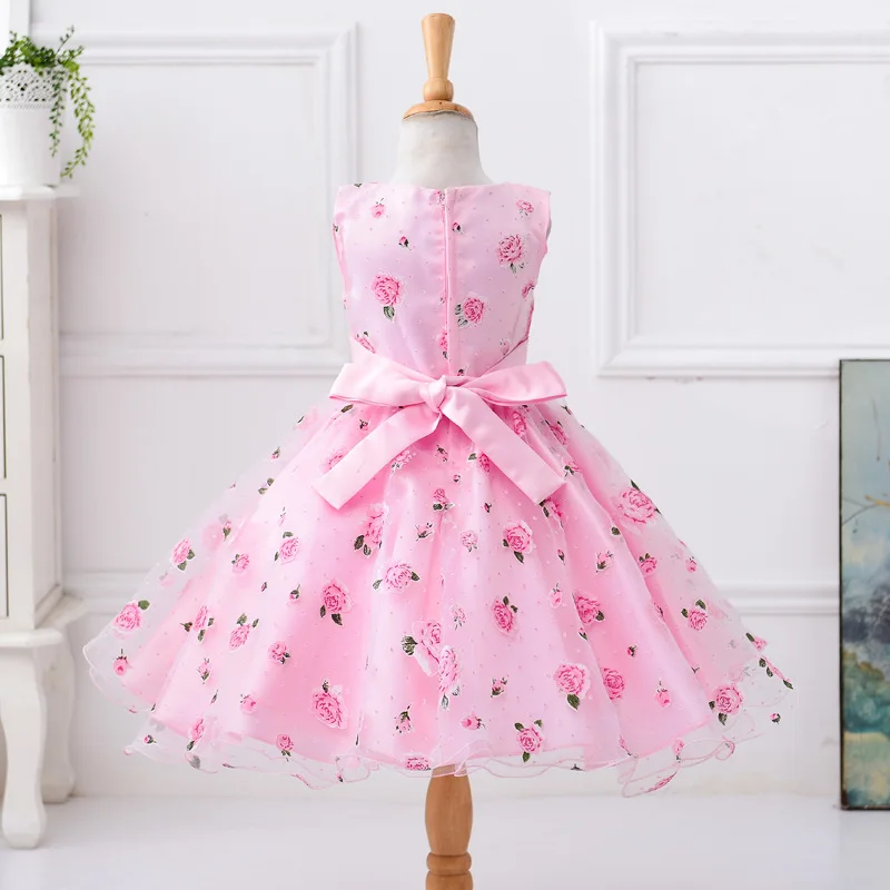 Berngi Flower Girl Dress A-line Lining Cotton Summer Princess Wedding Birthday Party Dresses For Size 3-8 Years | Детская одежда и