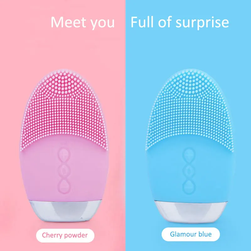Силиконовая Очищающая щетка для лица usb зарядка Водонепроницаемый Электрический