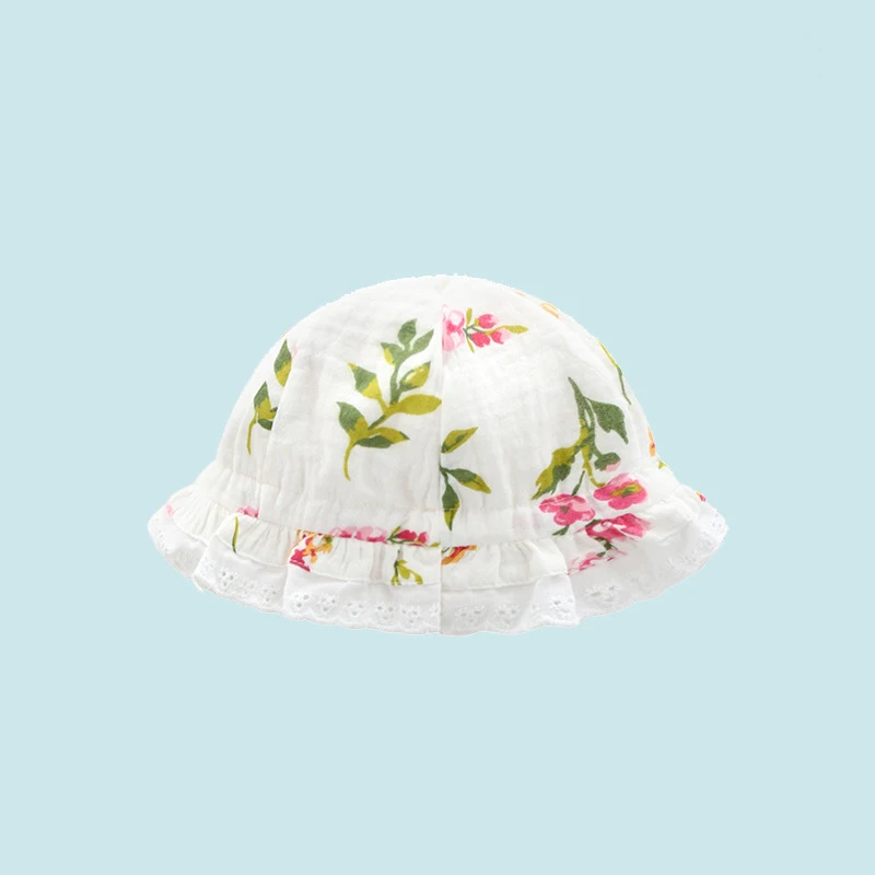 Flower hat Детские комбинезоны для новорожденных, штанишки для малышей противомоскитная хлопковая газовая Одежда для новорожденных девочек летние комбинезоны-кимоно с поясом - Цвет: Flower hat