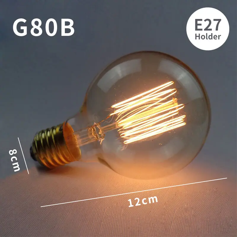 EL ретро Edison LED светильник лампочка E27 E14 40W 220V ST64 C35 G80 G95 T45 T30 T185 T10 A19 ST64 ампулы лампы Винтаж ламп Эдисона - Цвет: Filament G80B