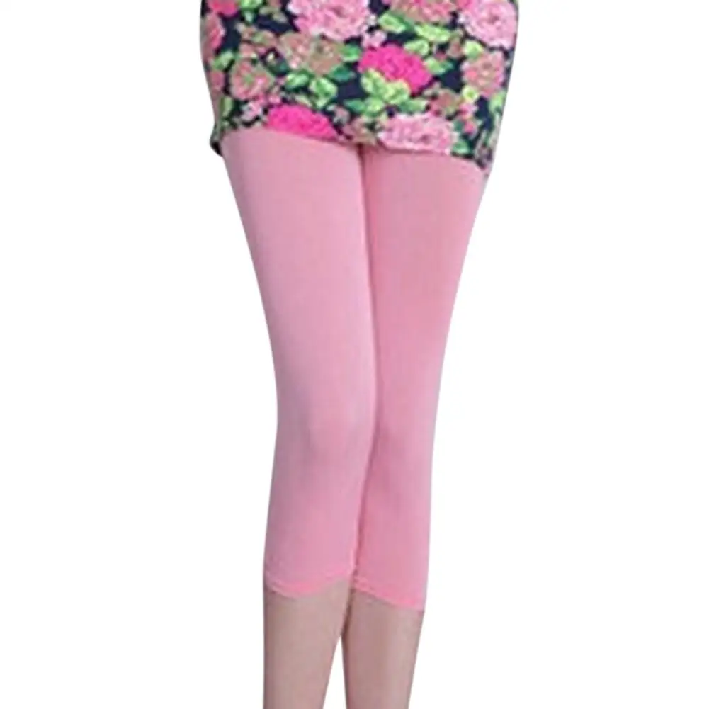 

MISSKY Women Concise Candy Color Casual Thin High Stretch Pants Cropped Trousers Leggings