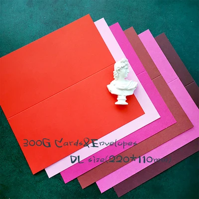 DL Размер 6 цветов Металлические Карты и конверты крафт-бумага для изготовления