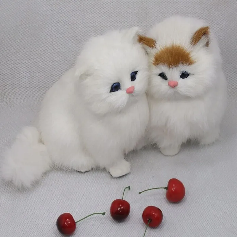 Simulation model of simulation cat fur animal home furnishing articles The tail can break off the leather