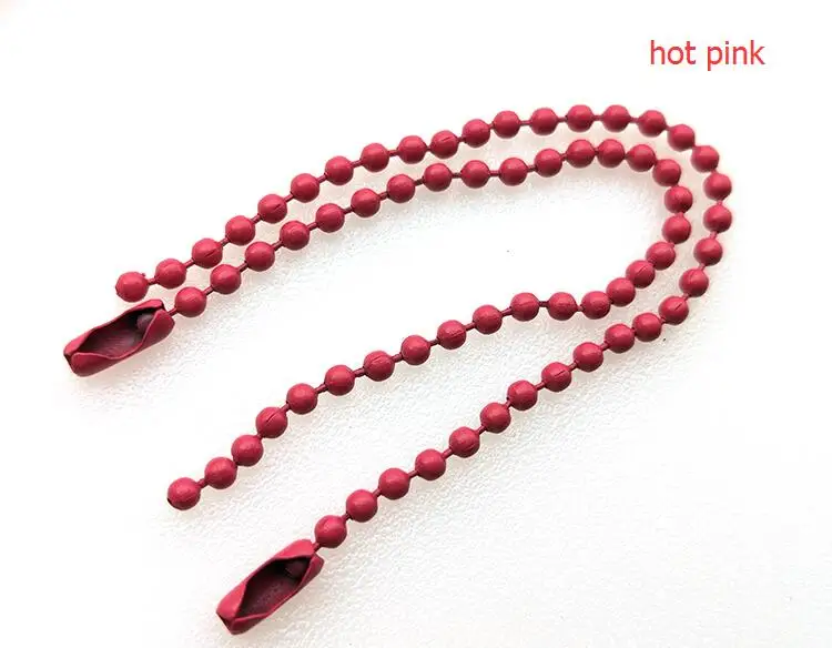 hot pink 1 упаковка, красочные шарики 2,4 мм, цепочка из бисера 12 см, собака/этикетка, ручная бирка, объемная цепь с разъемом для самостоятельного изготовления брелка, ювелирное изделие - Цвет: hot pink