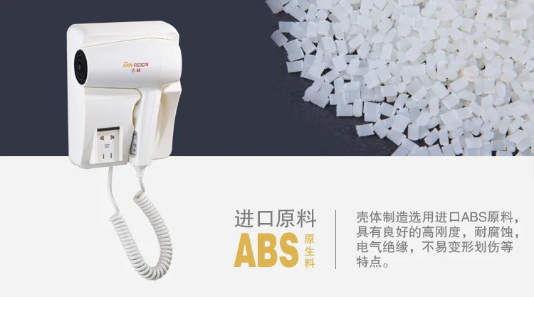 ITAS1282 ABS пластик отель Бытовая ванная комната настенный фен для волос воздуходувка 1600 Вт с 2 передачами горячий и холодный ветер