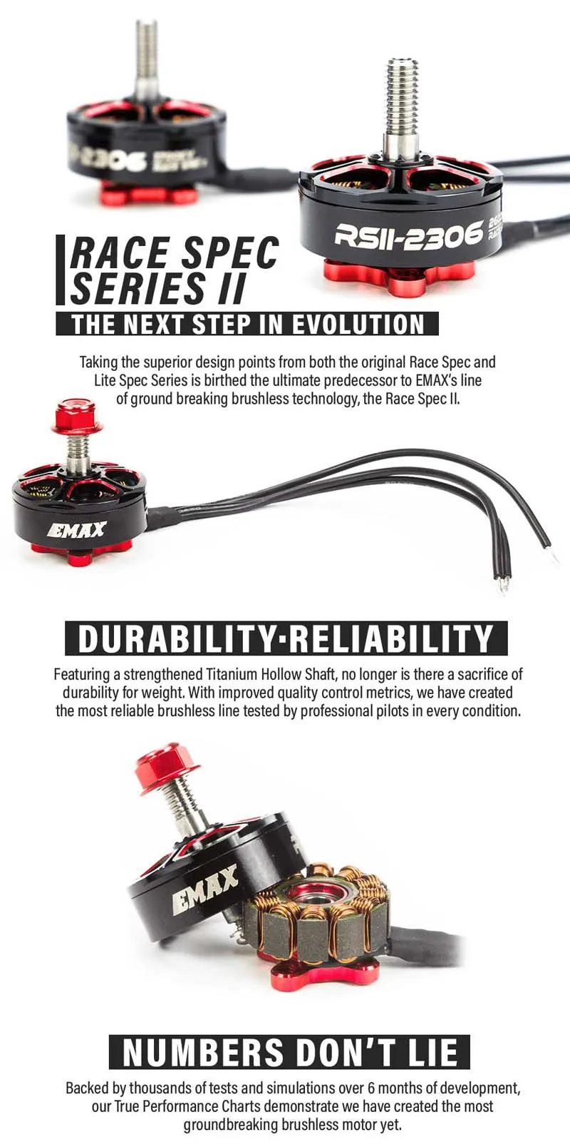 4 шт. Emax RSII 2206 бесщеточный двигатель 3-6 S 1700/1900kv 2-4 S 2300/2700kv 2CW 2CCW двигатели для FPV Quadcopter