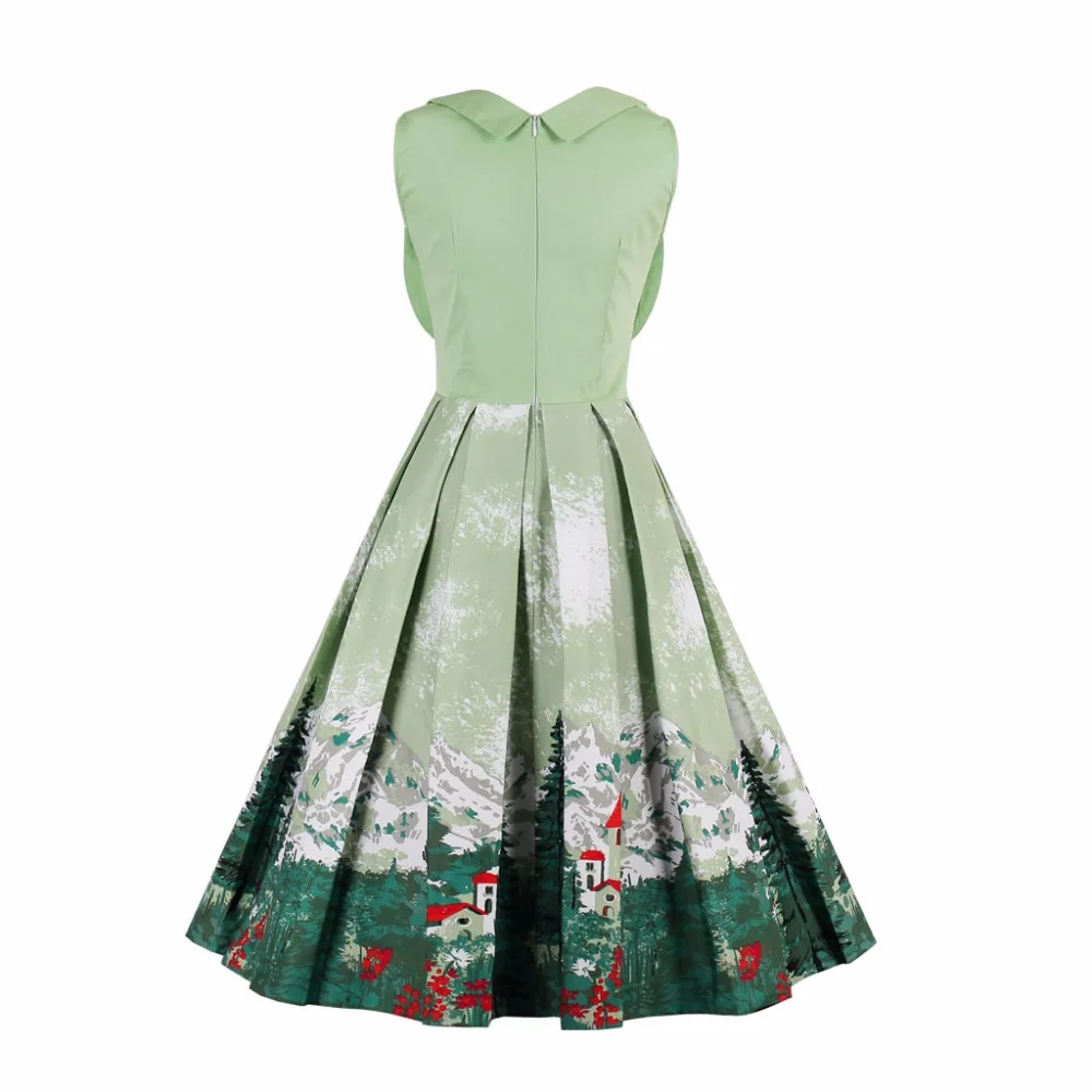 2017 рождественское взрывное платье без рукавов в стиле ретро с принтом Хепберн