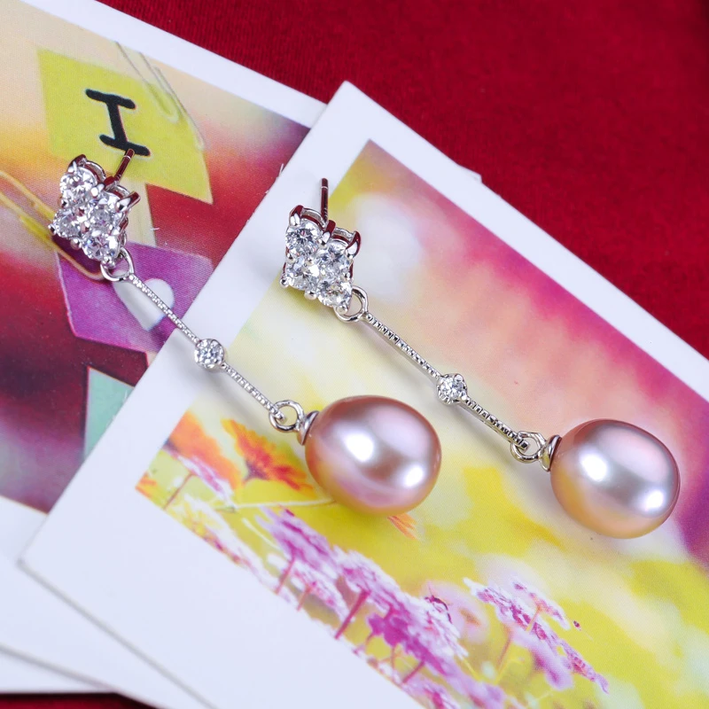 

Fashion Pearl earrings Pearl Jewelry Natural freshwater 8-9mm Pearl earrings for Women 925 sterling silver pearl earrings
