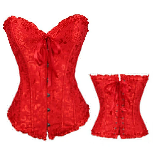 

Women's Sexy Gothic Lace-up Corset Corselet Bustier + G-String Body Shaper Set