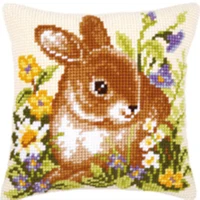TH animals 002 DIY Набор для рукоделия Подушка с вышивкой из акриловой пряжи Гобелен Холст Подушка спереди вышивка крестом наволочка - Цвет: Небесно-голубой