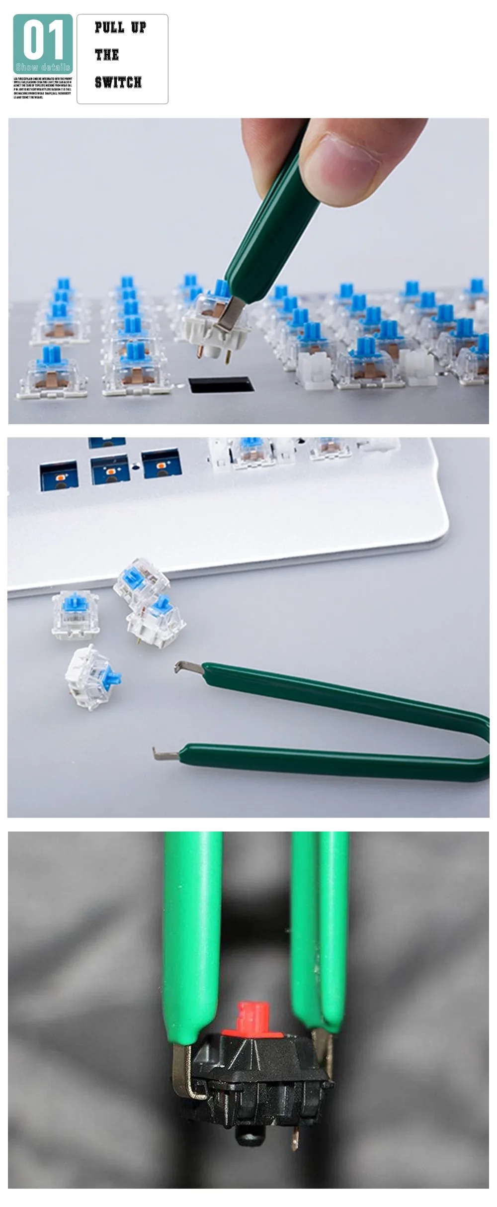 Переключатель ключа Съемник RGB Замена механическая клавиатура DIY keycaps инструмент для удаления вишни/Kailh/Gateron механическая клавиатура
