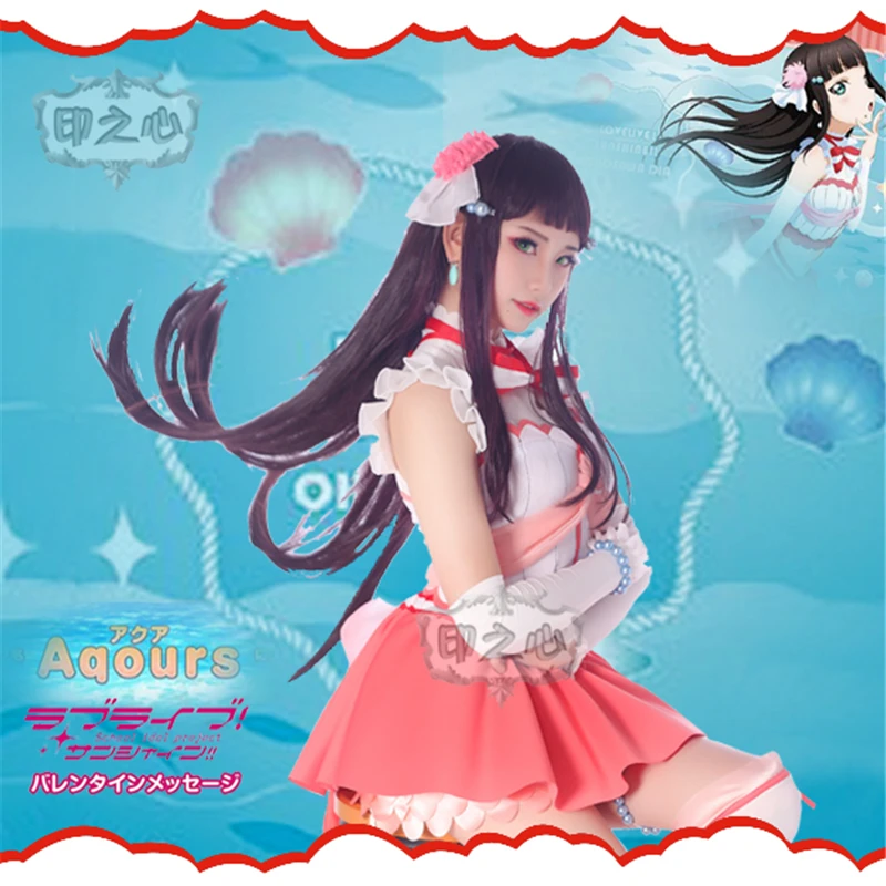 Love Live Sunshine Aqours Love koibinarаквариум Kurosawa Dia косплей костюм сексуальное женское красное платье для Хэллоуина