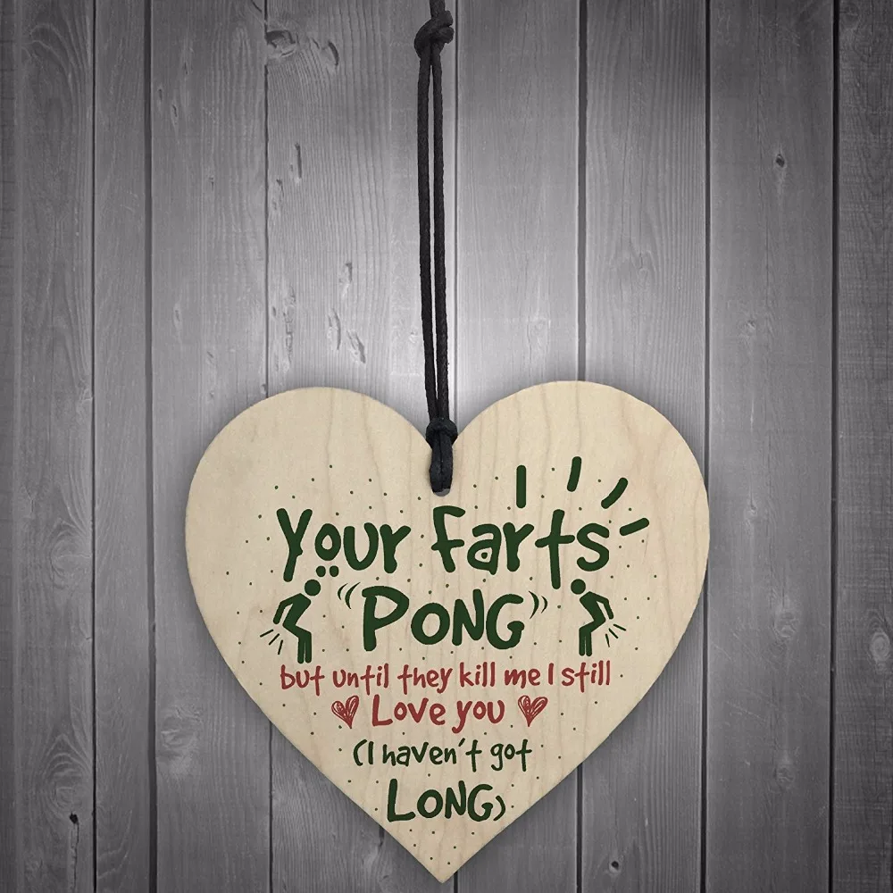 Meijiafei Your Farts Pong Веселая открытка на день рождения деревянный висячий знак для