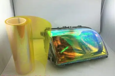 yellow chameleon 30 см* 60 см, которые могут изменить свой автомобиль мотоцикл Скутер светильник мотоцикл светильник головной светильник задний фонарь тонирующие наклейки для Тонировочная пленка Стикеры - Название цвета: yellow chameleon