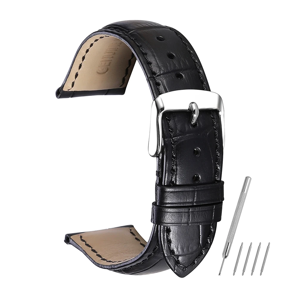 Ремешок для кожаных часов 18 мм 19 20 21 22 24 разноцветный ремешок Seiko Citizen|watch band|watch strap