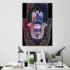Картина Хамса от Brizbazaar, HD печать, 1 шт., лотос, искусство плавания, декоративная, большая, на холсте, настенная живопись для гостиной CU-3438D