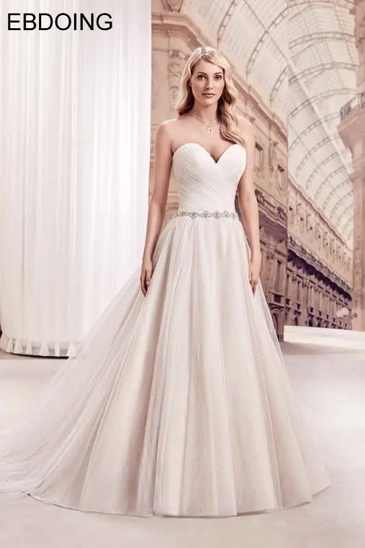 

Charming Wedding Dress A-line Sweetheart Neckline Sleeveless Vestidos De Novia Custom Made Plus Size Wedding Grow Bride Gown