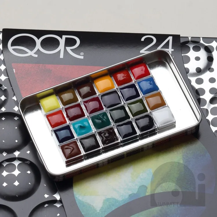 Американский художественный акварель Qor 24 цвета пробная упаковка высокая