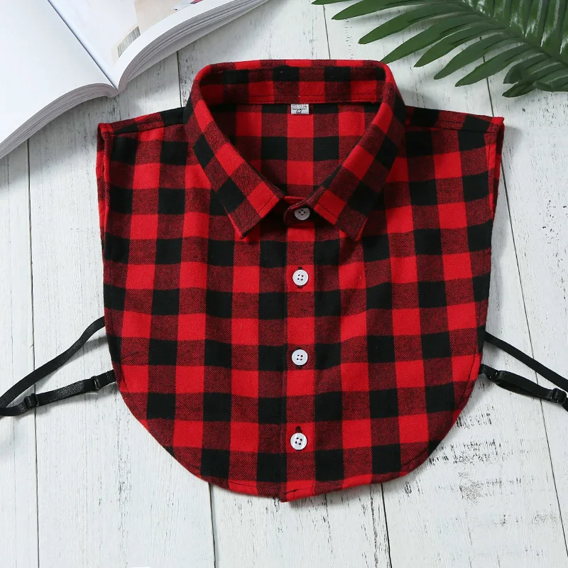 Ложный воротник для мужчин белый съемный 2019 клетчатый ложный искусственный