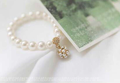 Fashion New Brand Crystal Adjustable Strench Bracelets Pulseras Charm Imitation Pearl Beads For Women Jewelry | Украшения и