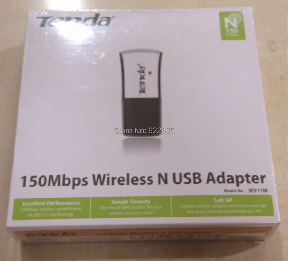 Новая лучшая цена Tenda Мими 150 Мбит/с Беспроводной Nano USB адаптер Wi Fi м Сетевая карта