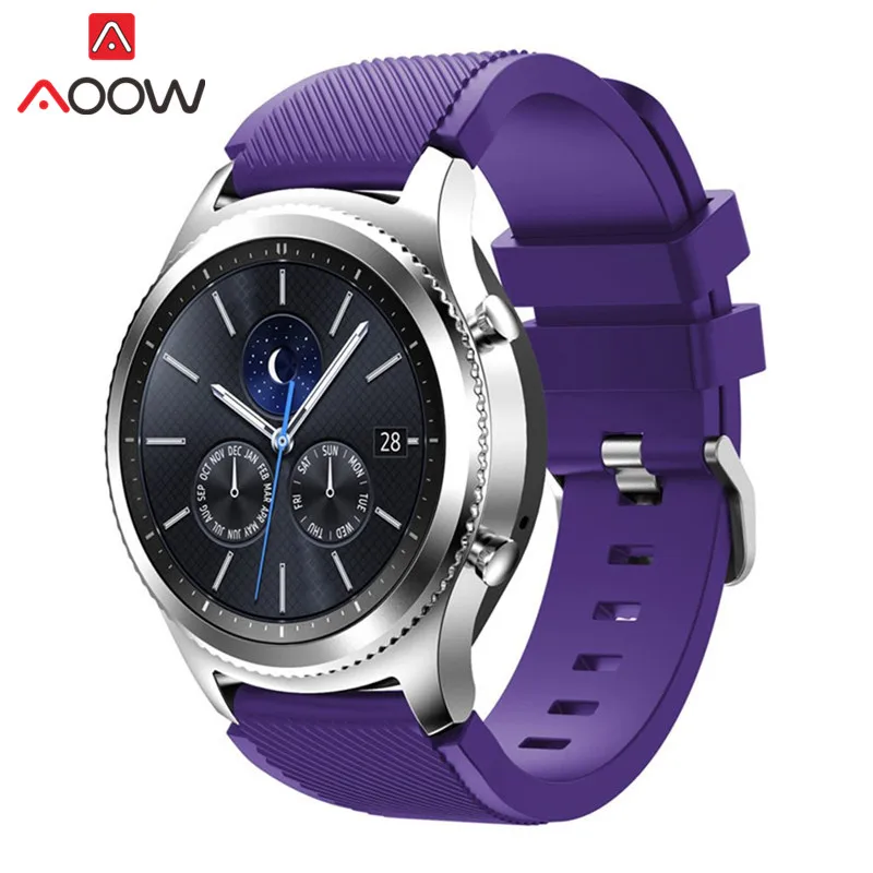 Purple 22 мм силиконовый ремешок для часов для samsung Galaxy Watch 46 мм huawei Watch GT Активный браслет ремешок для gear S3 Frontier Classic - Цвет ремешка: Purple