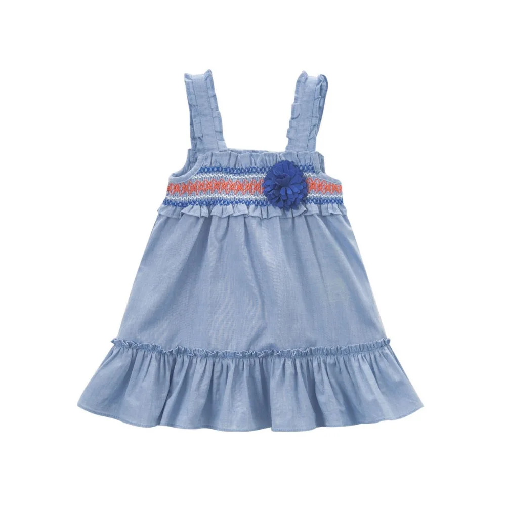 Бренд Одежда для девочек Дети Летнее платье маленьких принцессы Вышивка Сарафан