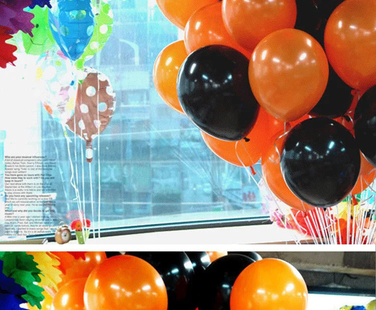 20 шт./лот 2 г 12 дюймов Хэллоуин черные латексные шары Globos вечерние украшения на