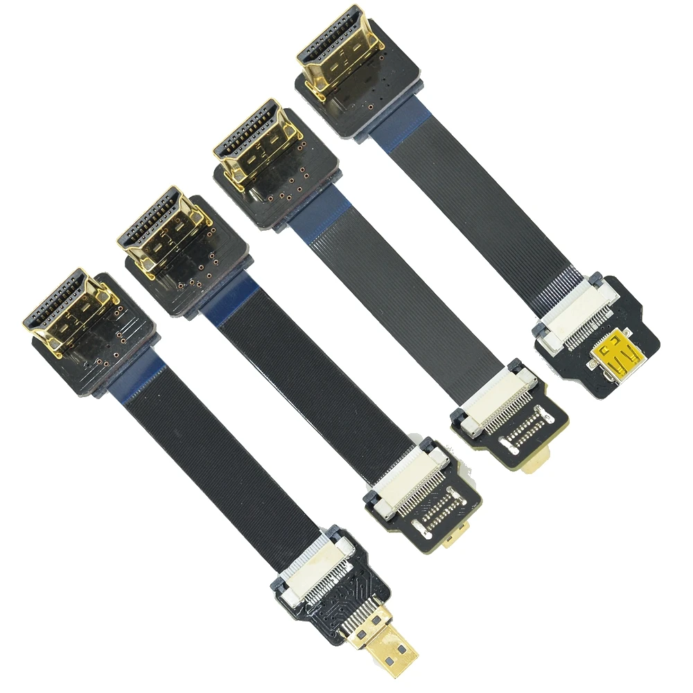 A3 D HDMI FPV кабель вниз угловой FPC тип A к Micro Тип плоский для GH4 GoPro BMPCC A5000 A6000 A7R