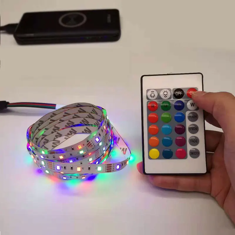 5 в 6 в 0,5 м 1 м 2 м 3 м 4 м 5 м Nowaterproof RGB 3528SMD Светодиодная лента может изменить цвет для фонового освещения телевизора с USB контроллером