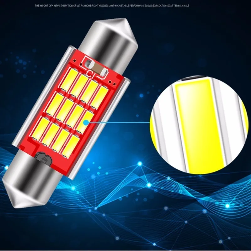 Супер яркая светодиодная лампа 10 pz 31 мм 36 39 41 c5w c10w 4014 12smd canbus огни автомобиля