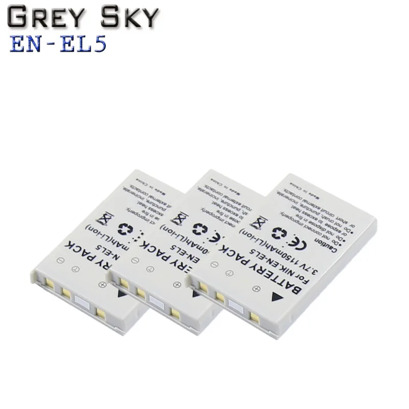 3 battery 5 шт. 1150 мА/ч, EN-EL5 цифровой Камера Батарея пакет для Nikon Coolpix P4 P80 P90 P100 P500 P510 P520 P530 P5000 P5100 5200 7900 P6000 - Цвет: 3 battery