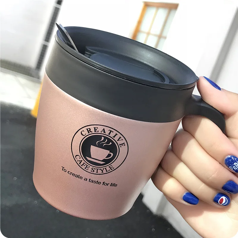 BearPaw современная мода металлические кофейные кружки 330 мл портативные с ручкой из