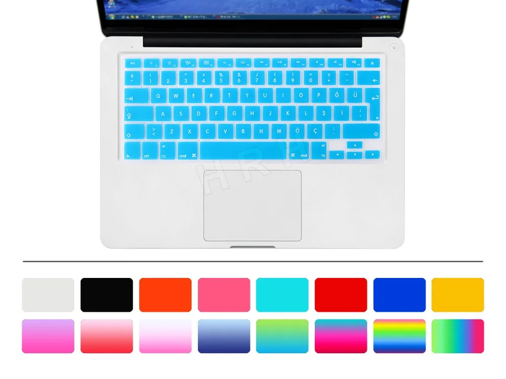 10 шт./упак. турецкий ту Язык ЕС/UK Клавиатура кожного покрова протектор для MacBook Pro