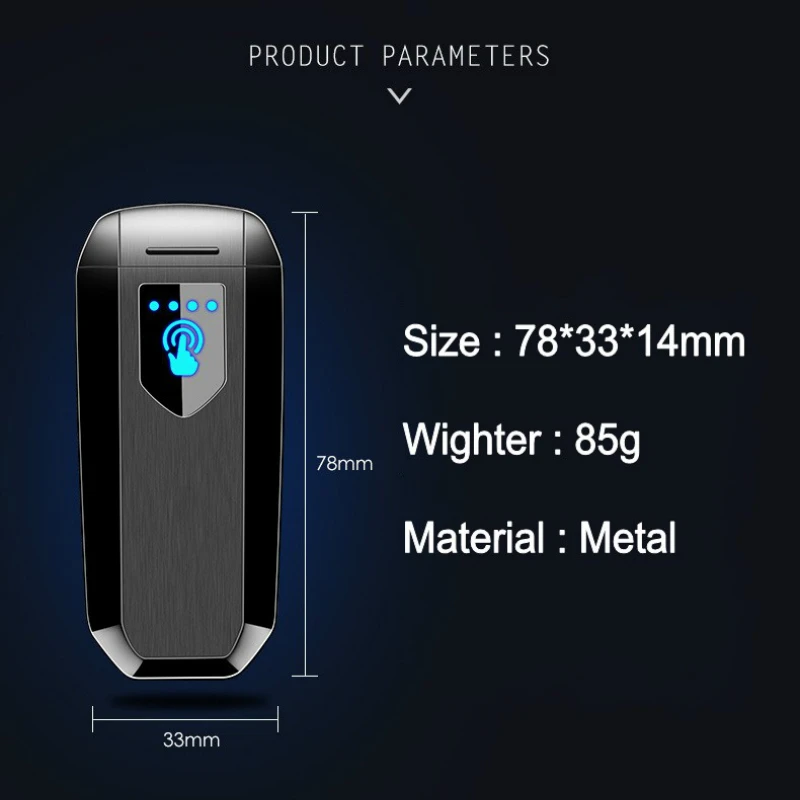 Новая Металлическая двухдуговая плазменная Зажигалка перезаряжаемая USB для