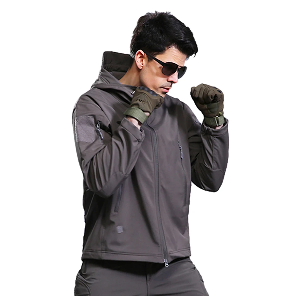 

Fleece Jackets Winter Warm Coat Outdoor Sport Hooded Ski Jacket Windproof Tactical Coat Warm Army Jacket Camping Hiking Skiing
