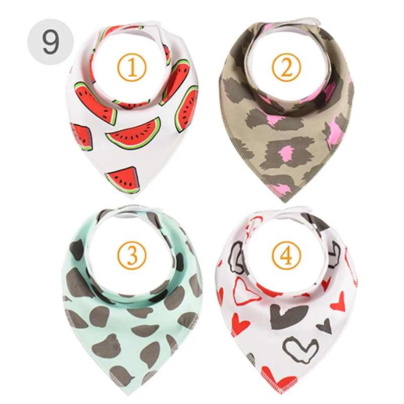 4Pcs/Lot Baby Feedings Bibs Bandana Newborn Girl Cotton Burp Cloth Anti-Dirty Saliva Towels Toddler Infant Scarf Boy Wholesale | Детская