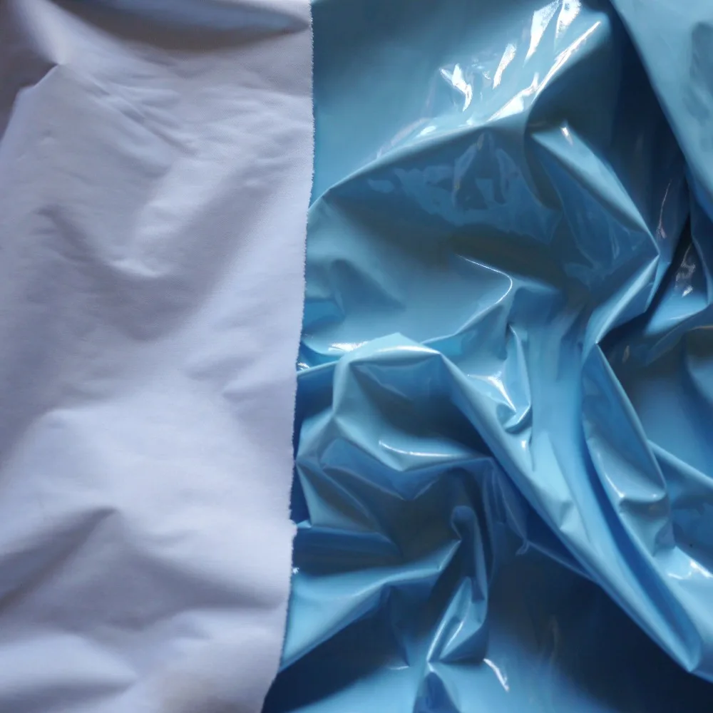 ABDL блестящий ПВХ винил Pleather Готический Фетиш Pitch blue By The Yard blue PU