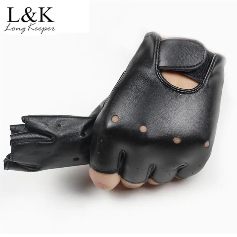 

Cool Leather Gloves For Kids Fingerless Semi fingerless Glove For 5-13 Years Child Half-finger Children mittens For Gift