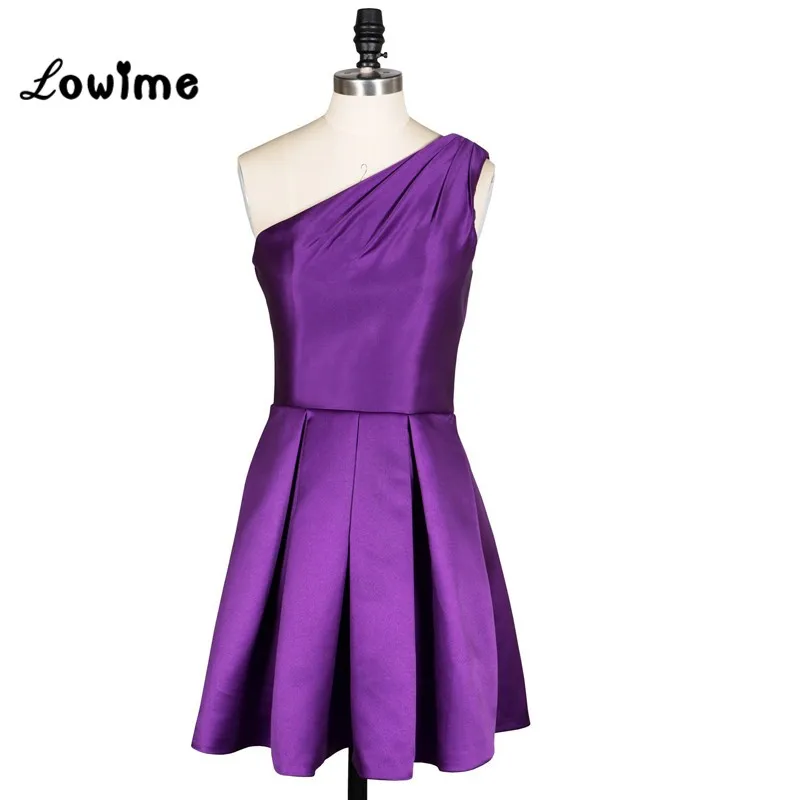 В наличии фиолетовый Выпускные платья Короткие одно плечо Платья знаменитостей