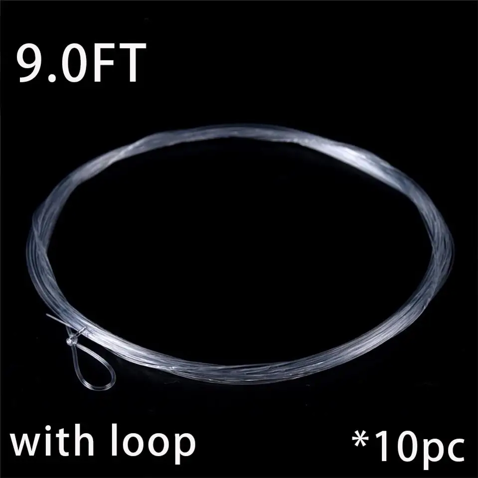 10pc 9FT with loop Maximumcatch 10 штук зауженные Fly леска 7,5/9/12/15FT(0X, 1X, 3X, 4X, 5X, 6X, 7X) нейлоновый конус лидер - Цвет: 10pc 9FT with loop